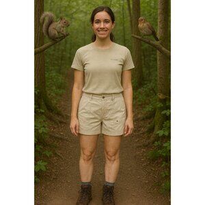 Columbia Sportswear Women’s Beige Outdoor Hiking Shorts Size Small Cotton Nylon